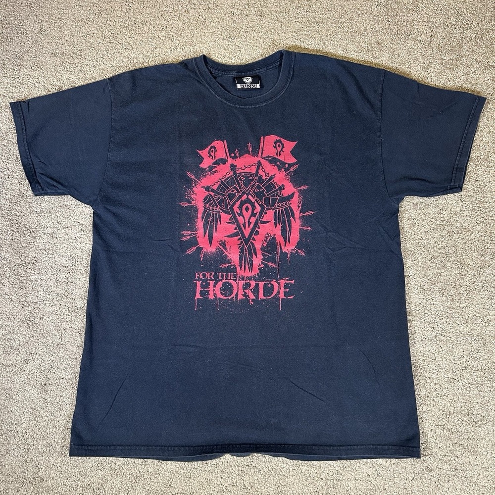 Vintage Y2K WOW World of Warcraft For‎ The Horde T-Shirt Men's XL Blizzard Jinx